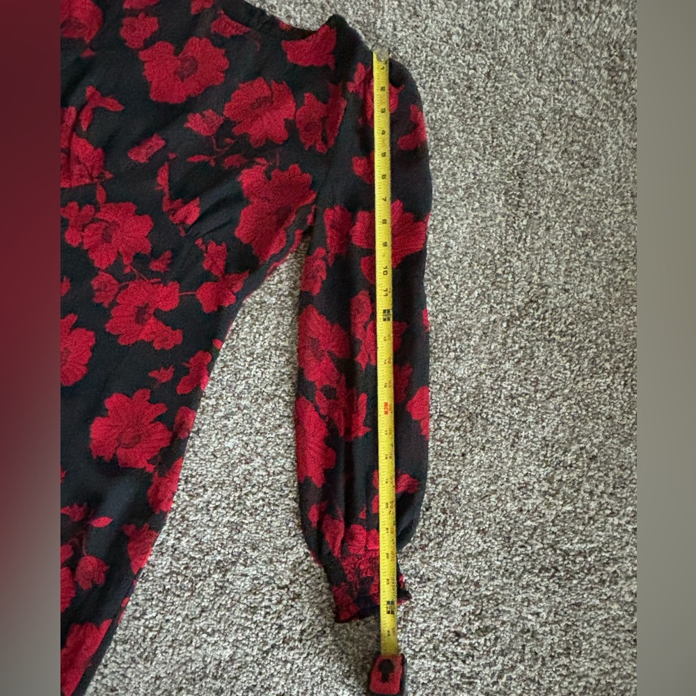 FORE Women’s Black Red Midi Dress. Size S. Floral Poppy Print. Lined. Gorgeous! - Picture 9 of 14